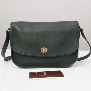 EXCELLENT VINTAGE COACH CITY BAG - BOTTLE GREEN